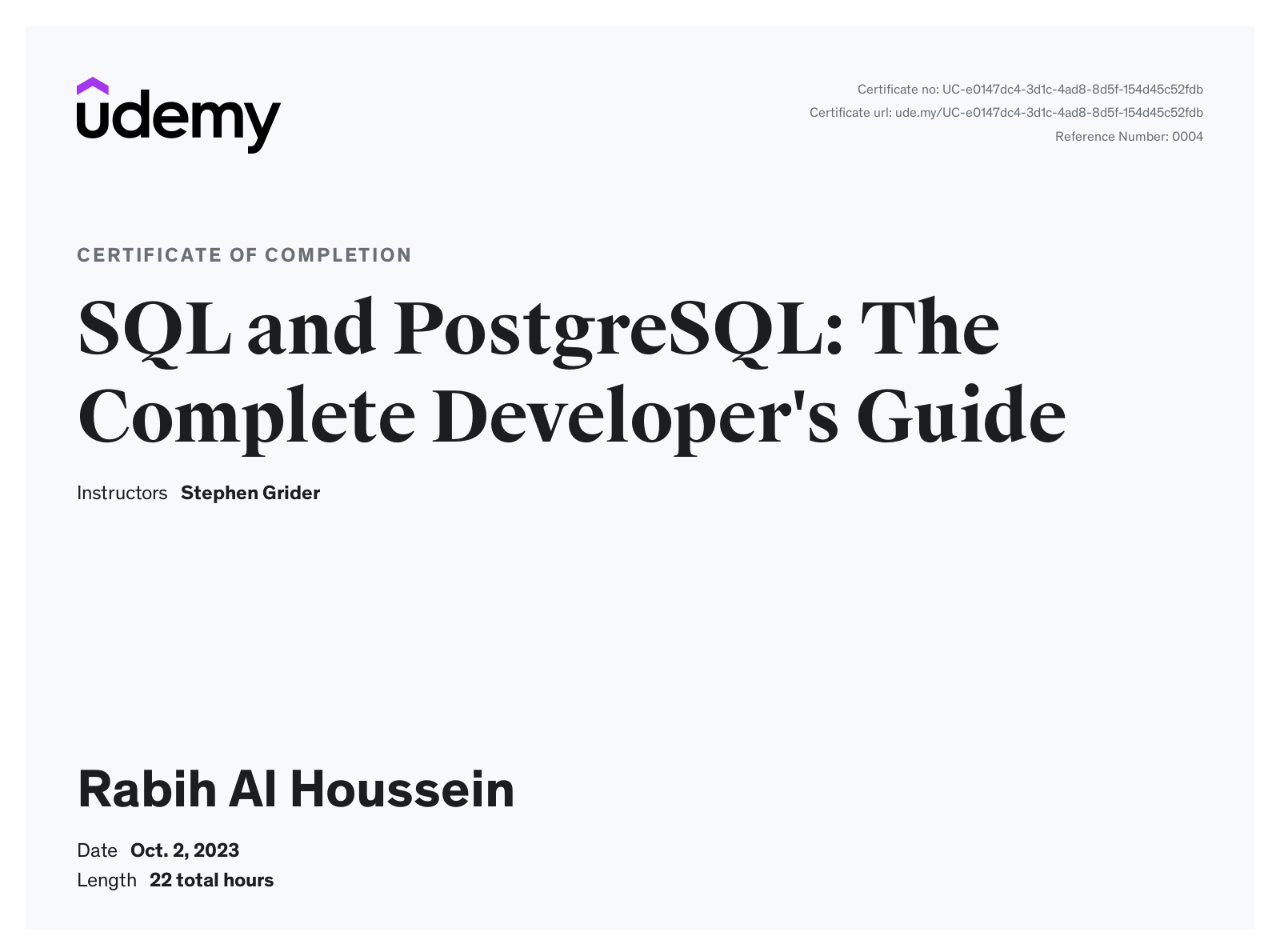 SQL and PostgreSQL: The Complete Developer's Guide